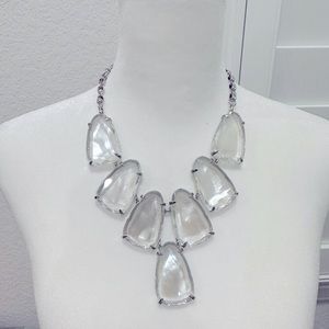 Kendra Scott, Harlow statement necklace, white and silver